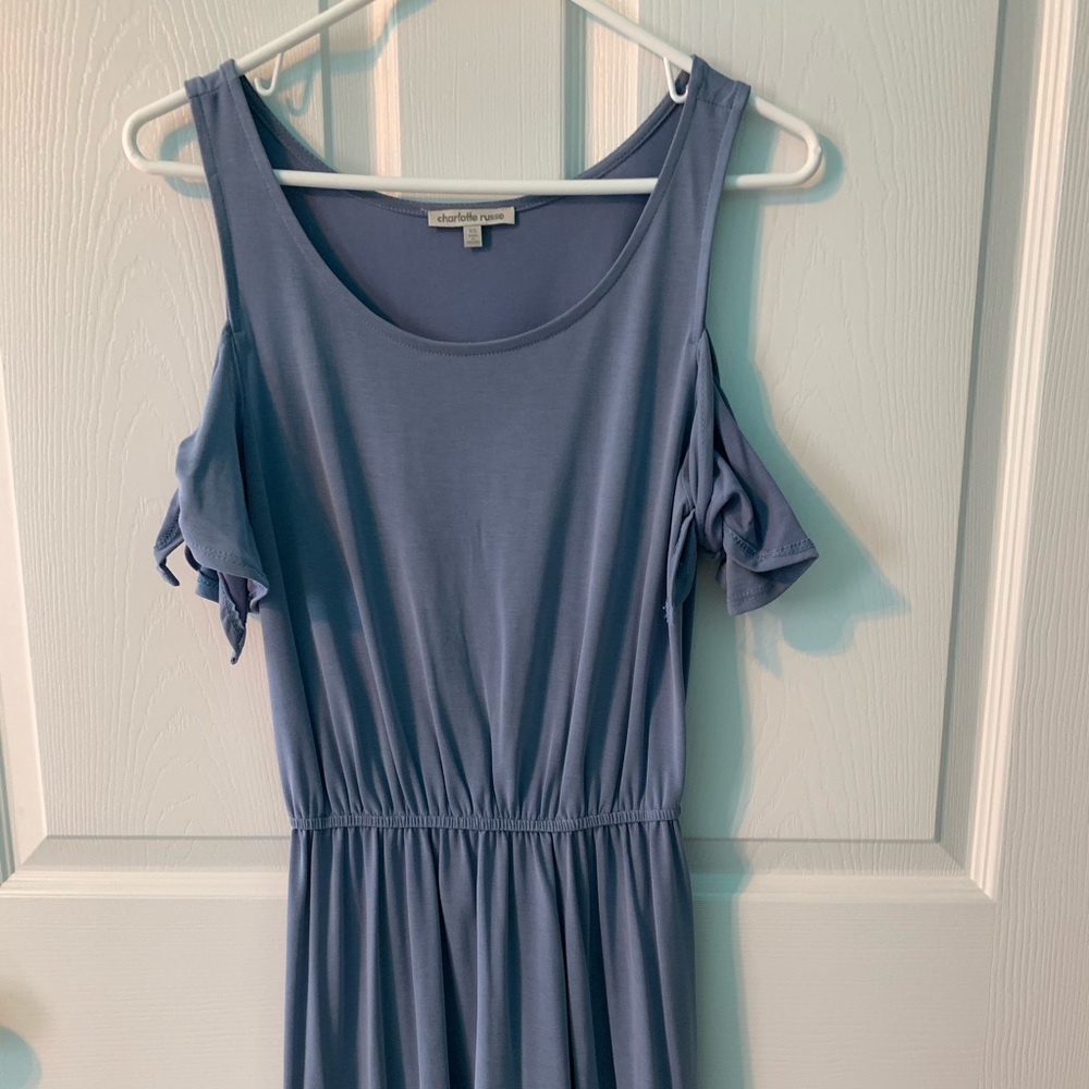 Off the shoulder blue Charlotte Russe dress!